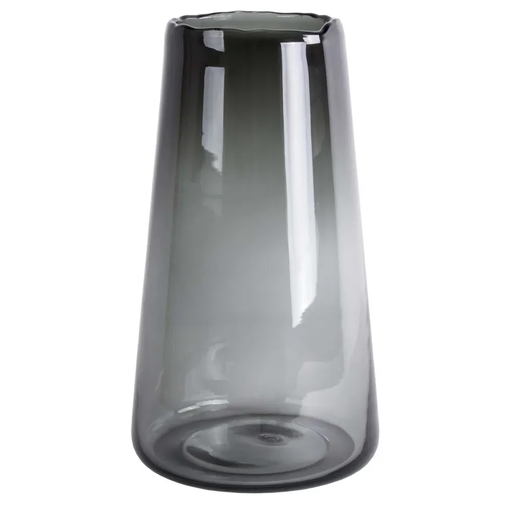 Vase World Glasvase Grau 35 cm – Mundgeblasene Design Vase Ø 20 cm