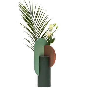 Vase YERMILOV grün mit Kupfer