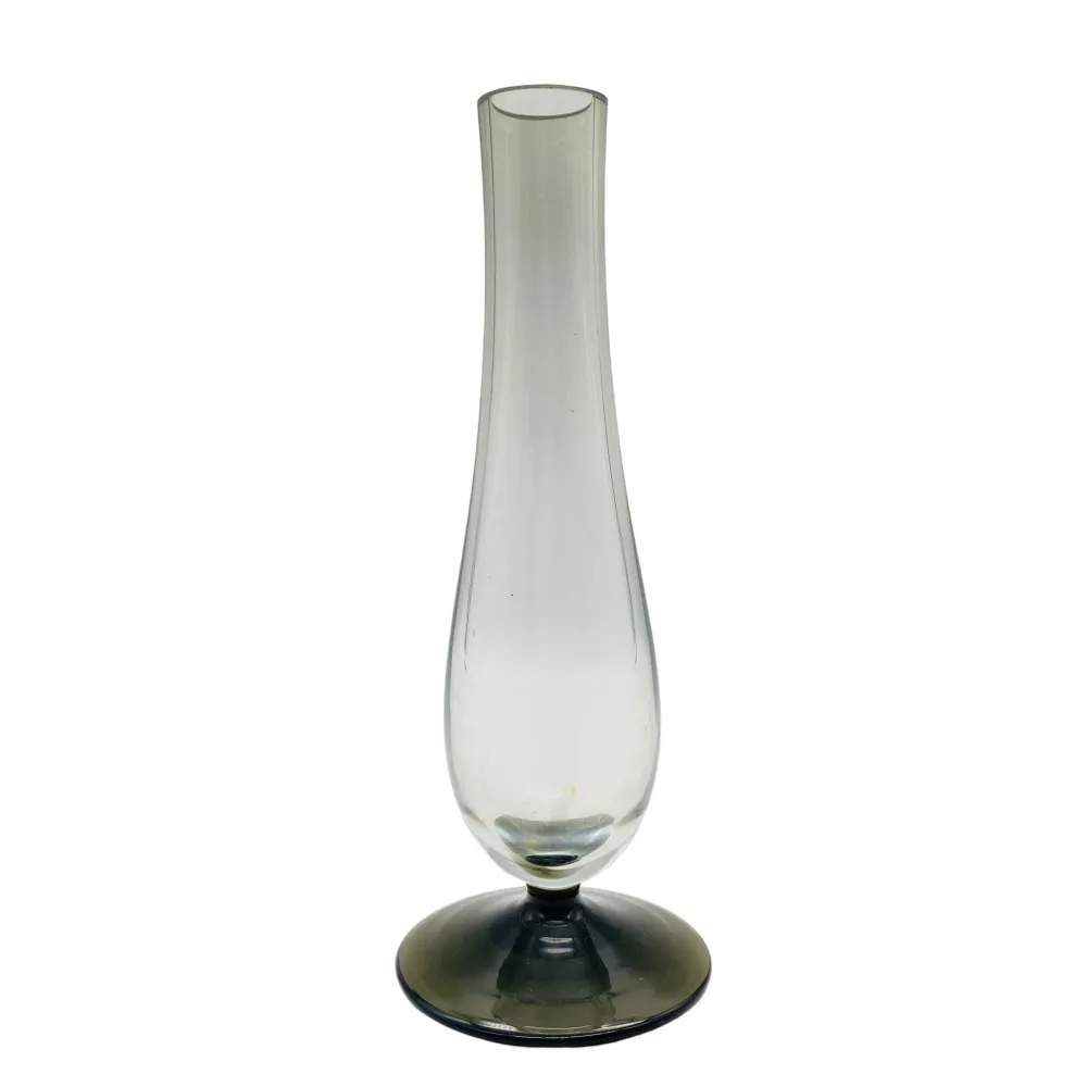 Vintage Rauchglas Vase 50er 60er 70er Jahre 22 cm Blumenvase Dekoration Glas