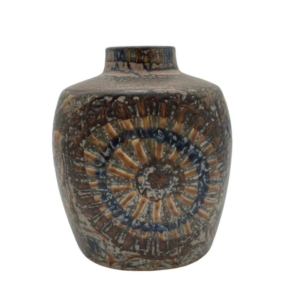 Vintage Vase Keramik braun 60er Jahre Frankreich FRANCE