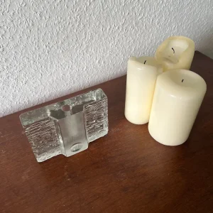 Walther-Design Vase Solifleur Glasstein Rechteckig Vintage Mid-Century