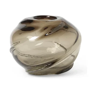 WATER ROUND SWIRL Vase dunkelgrau