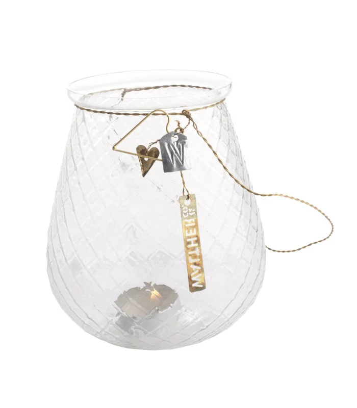 Windlicht & kleine Vase zum Aufhängen