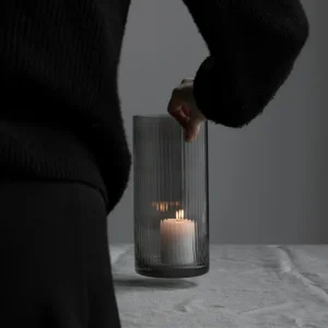 Windlicht Vase Ramsjö smoke Rauchglas 25 cm Storefactory