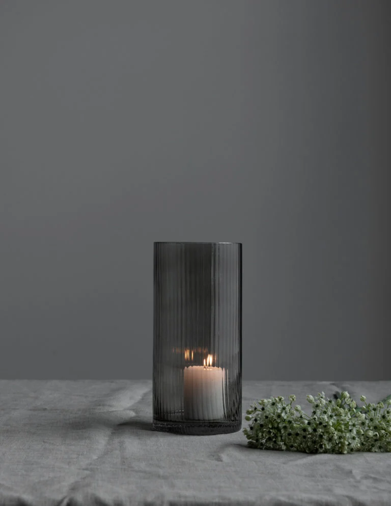 Windlicht Vase Ramsjö smoke Rauchglas 25 cm Storefactory