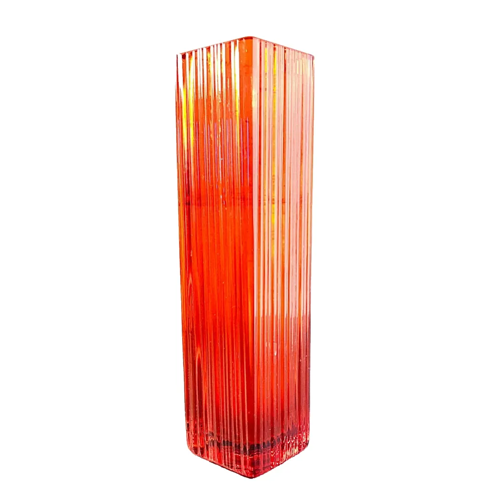 WMF Vintage Vase Überfang orange eckig 19,5 cm 50er 60er MID CENTURY