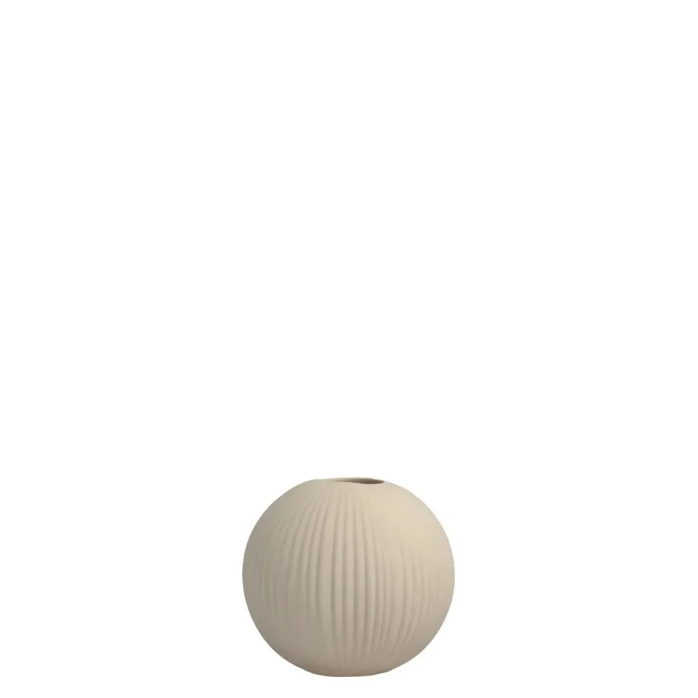 Vena Small beige ceramic vase