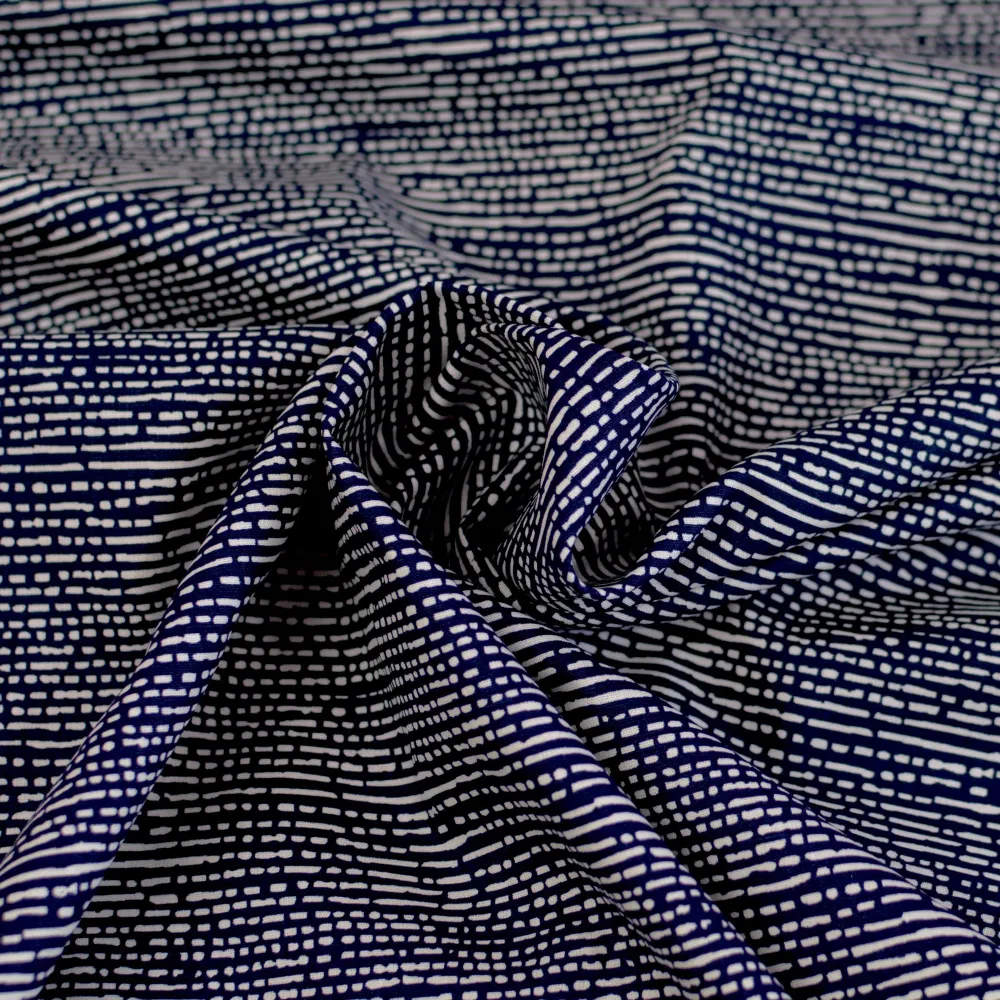 Baumwoll Popeline - micro scratchy stripes - dunkelblau