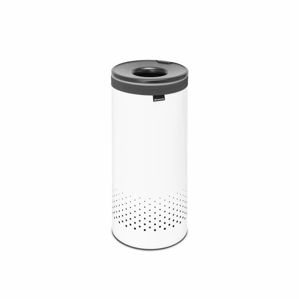 Brabantia Wäschebox Selector, Wäschekorb, Wäschesammler, Stahl / Kunststoff, White / Dark Grey, 35 L, 304866