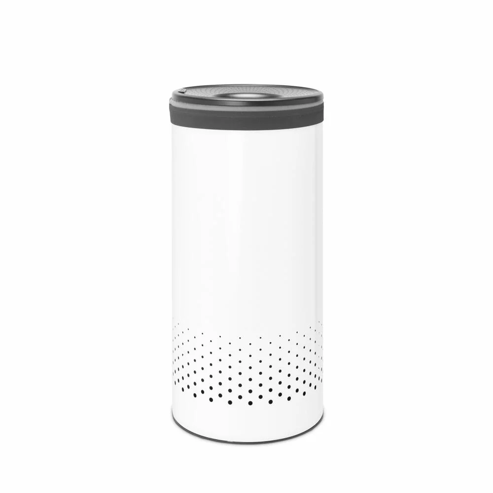 Brabantia Wäschebox Selector, Wäschekorb, Wäschesammler, Stahl / Kunststoff, White / Dark Grey, 35 L, 304866