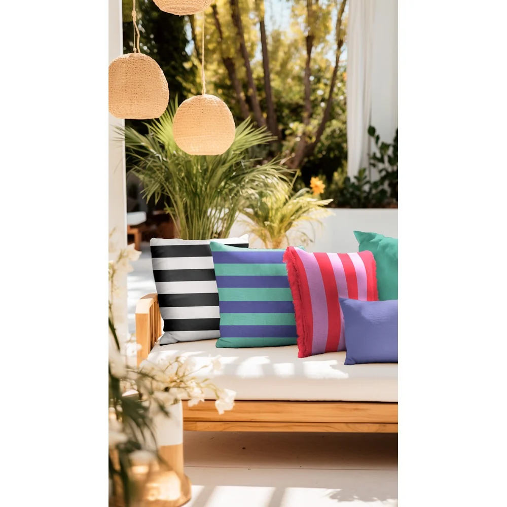 Canvas Stripes Streifen breit mint blau