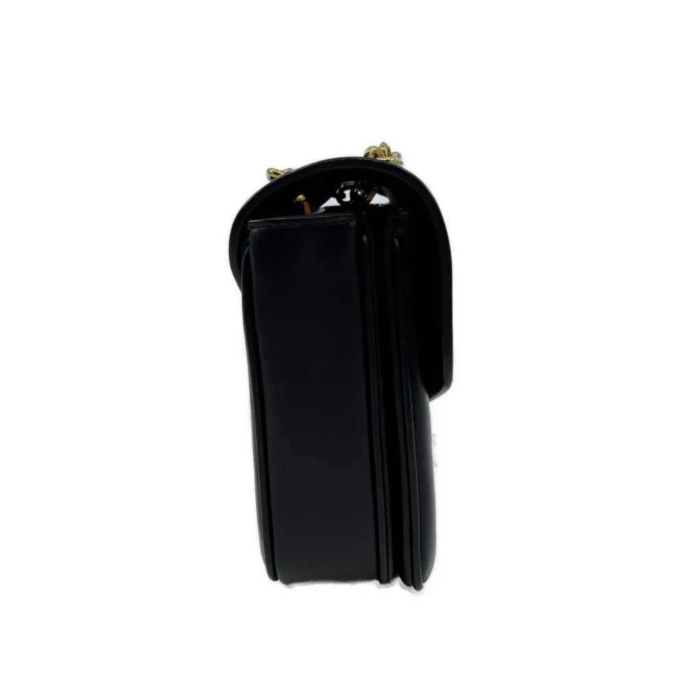 Celine C Bag Black & White Vertical Stripes Leather