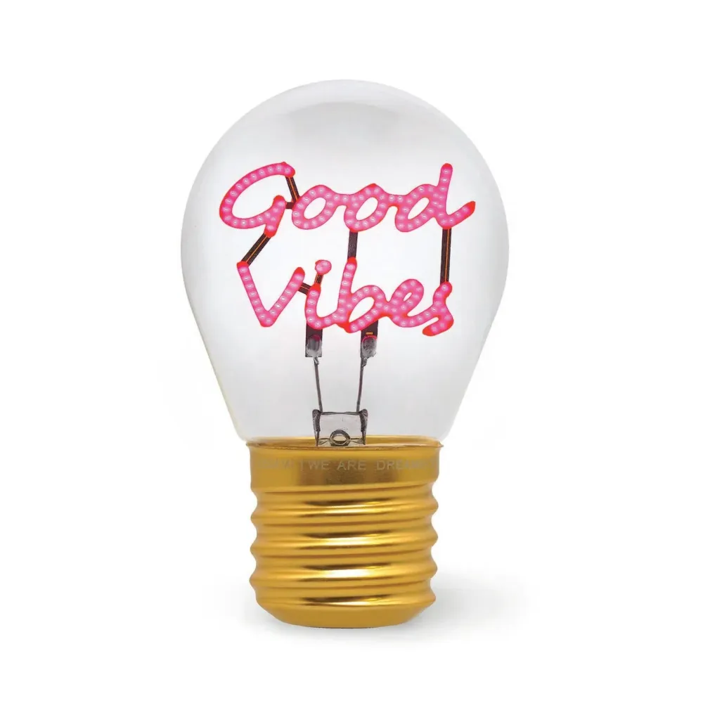 Deko-Tischlampe Glühbirnenform - "Good Vibes" • LEGAMI