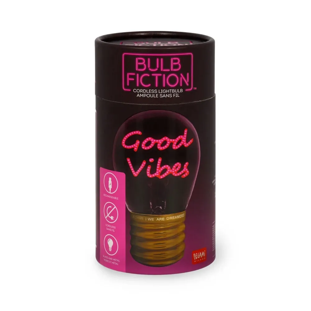 Deko-Tischlampe Glühbirnenform - "Good Vibes" • LEGAMI