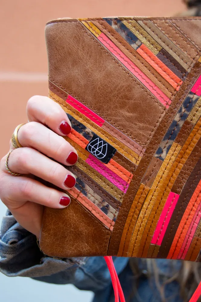 Festivaltasche Crazy Stripes / Dark Brown Leo / Medium
