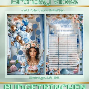 Geburtstagschallenge Birthday Vibes - matt foliert zum einheften