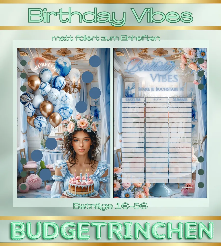 Geburtstagschallenge Birthday Vibes - matt foliert zum einheften
