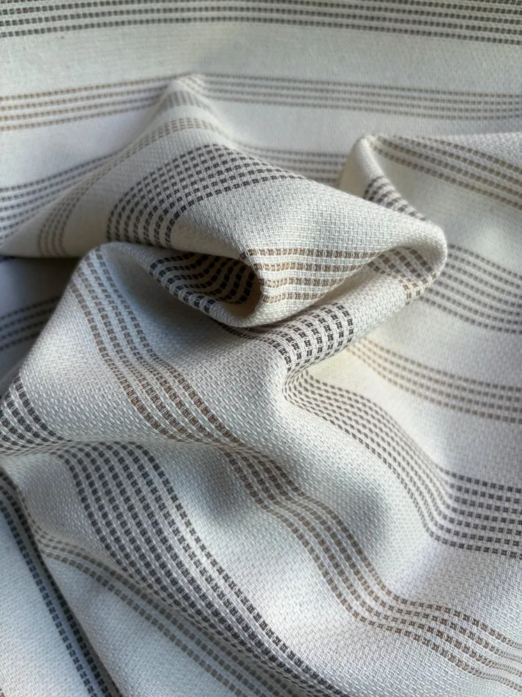 Leinen-Baumwolle Recycled Canvas – Stripes sand