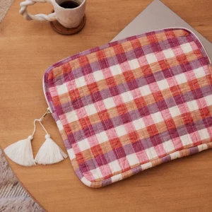 Louise Misha Laptop Pouch Hoa Cream Sun-Pink Stripes