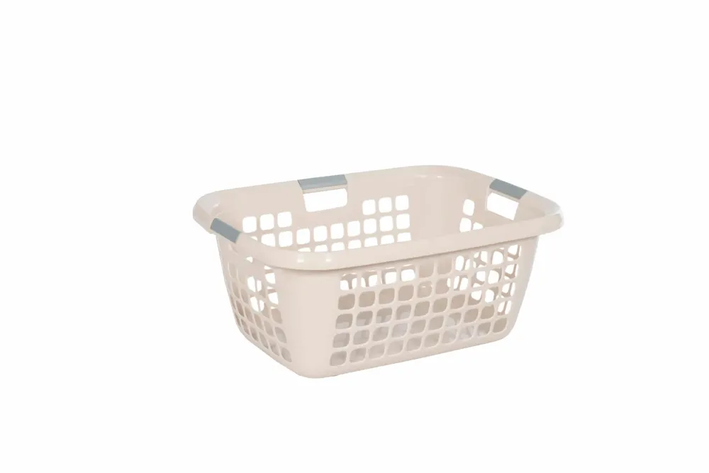 M24–Teko Wäschekorb EASY 55L | Creme Kunststoff Mit Tragegriffen
