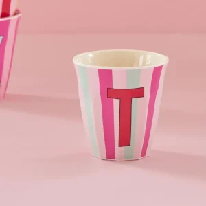 Mittelgroße Becher - Pink - T - Stripes