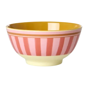 Mittelgroße Schüssel - Pink - Organic Stripes Print