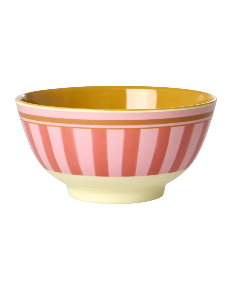 Mittelgroße Schüssel - Pink - Organic Stripes Print