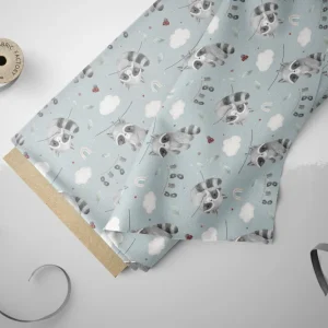 Nylon (Ortalion) "Laundry Day" Raccoon klein 0,5 m
