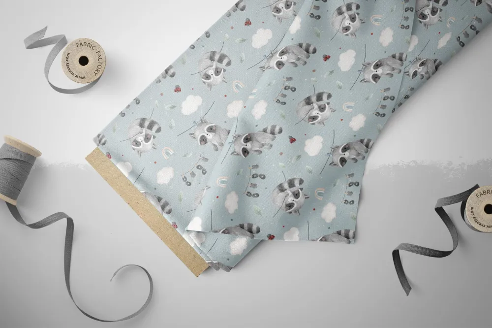 Nylon (Ortalion) "Laundry Day" Raccoon klein 0,5 m