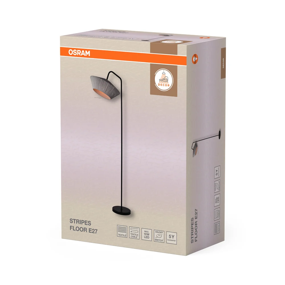OSRAM DECOR Stripes Stehleuchte 1xE27 Dunkelgrau