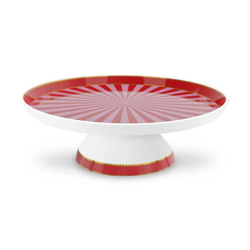 Pip Studio - Mini-Kuchenblech von Love Birds Stripes Rot-Pink 24 cm
