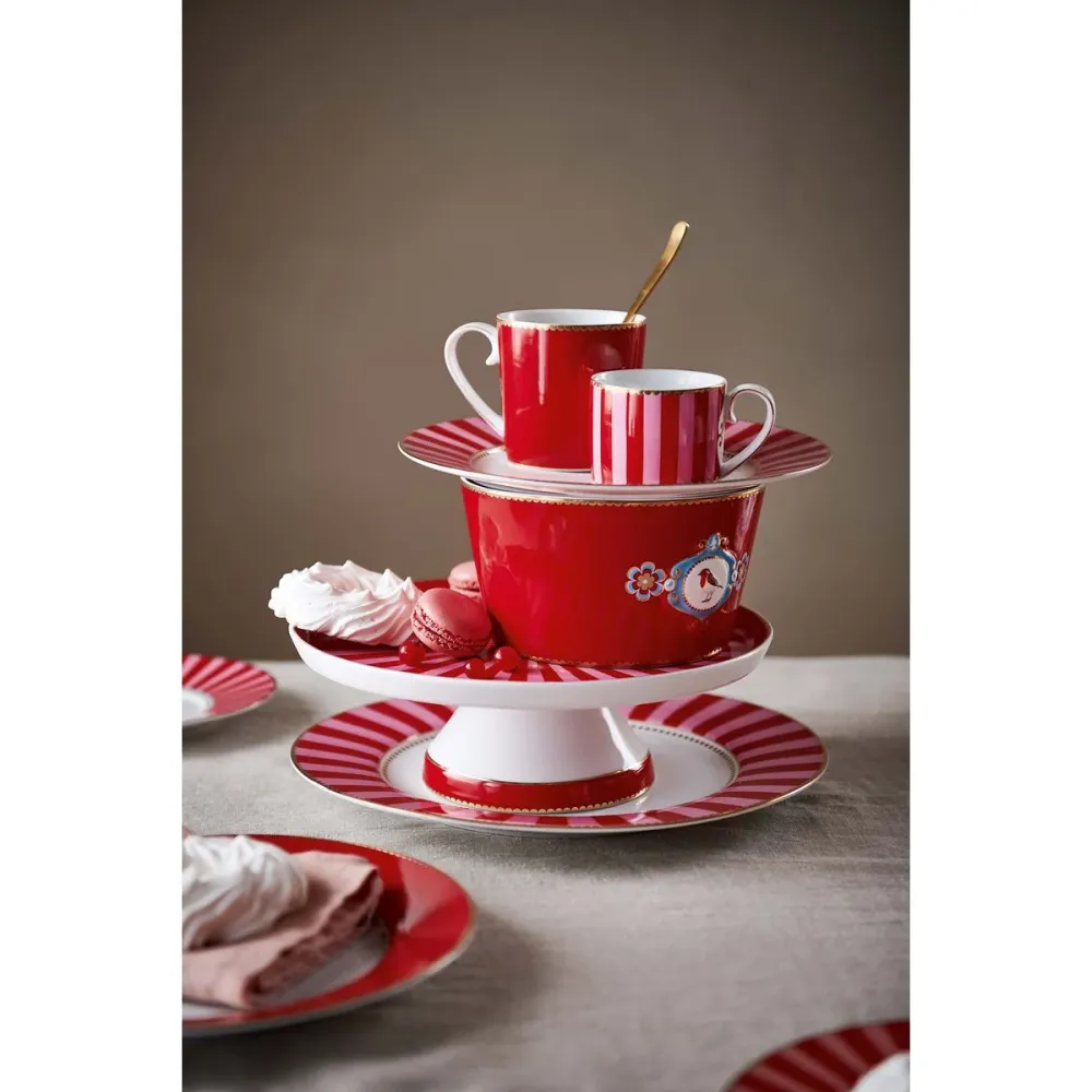 Pip Studio - Mini-Kuchenblech von Love Birds Stripes Rot-Pink 24 cm