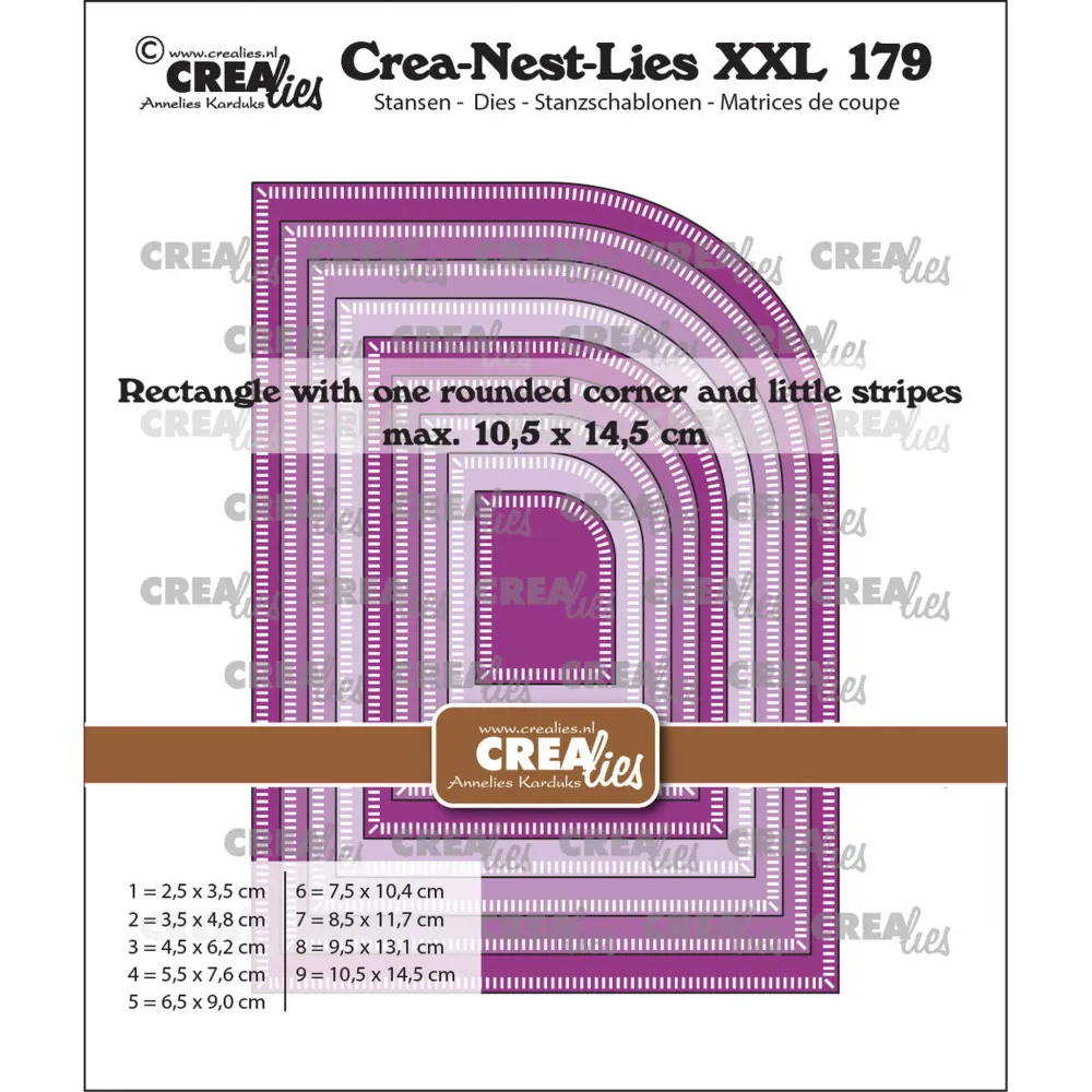 Rectangle One Rounded Corner and Little Stripes