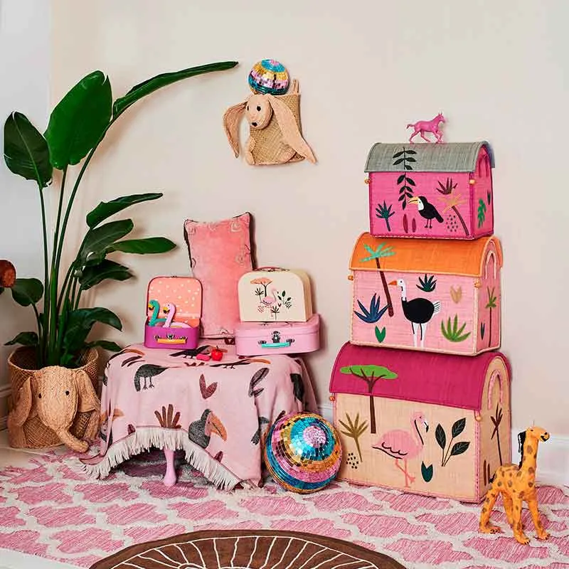 Rice Aufbewahrungskorb Klein Pink Jungle