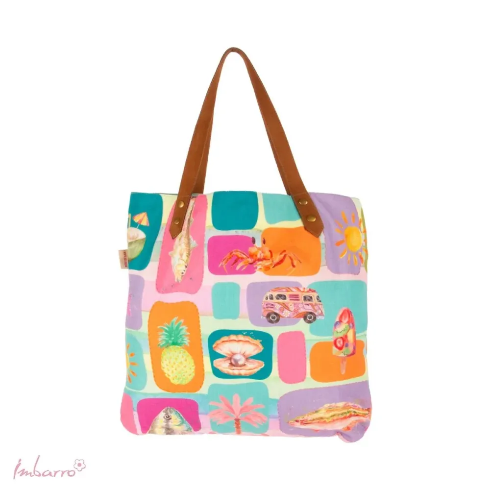 Shopper Tasche Summer Vibes – kompakte Baumwolltasche mit maritimem Design Multicolor