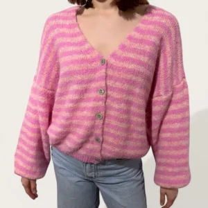 STRIPES CARDI ROSA/ROSA
