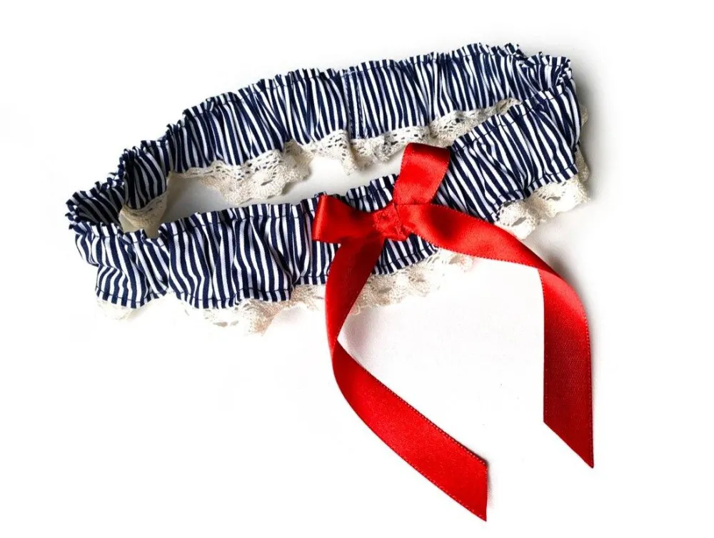 Strumpfband Lovely Stripes dunkelblau