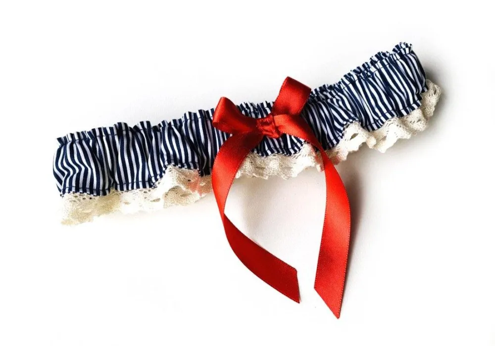 Strumpfband Lovely Stripes dunkelblau