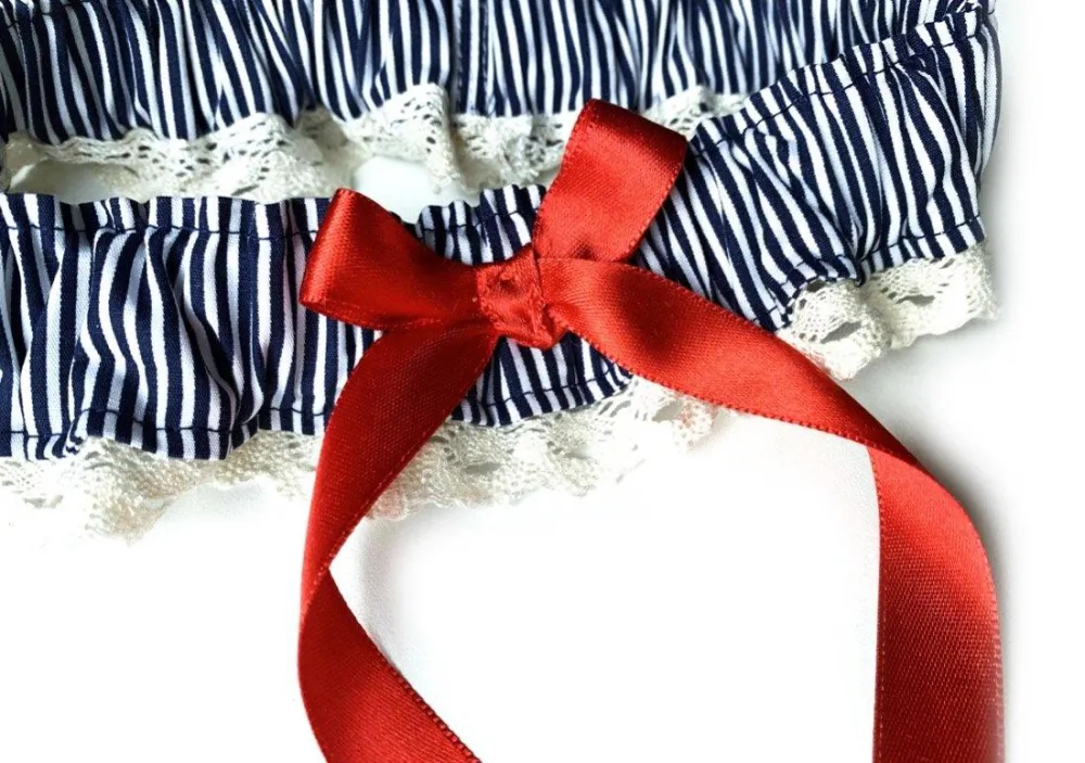 Strumpfband Lovely Stripes dunkelblau