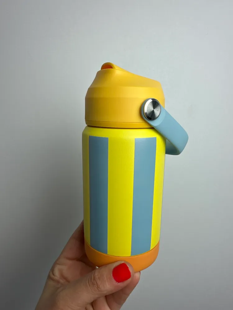 TRINKFLASCHE STRIPES • GELB HELLBLAU • 350 ML