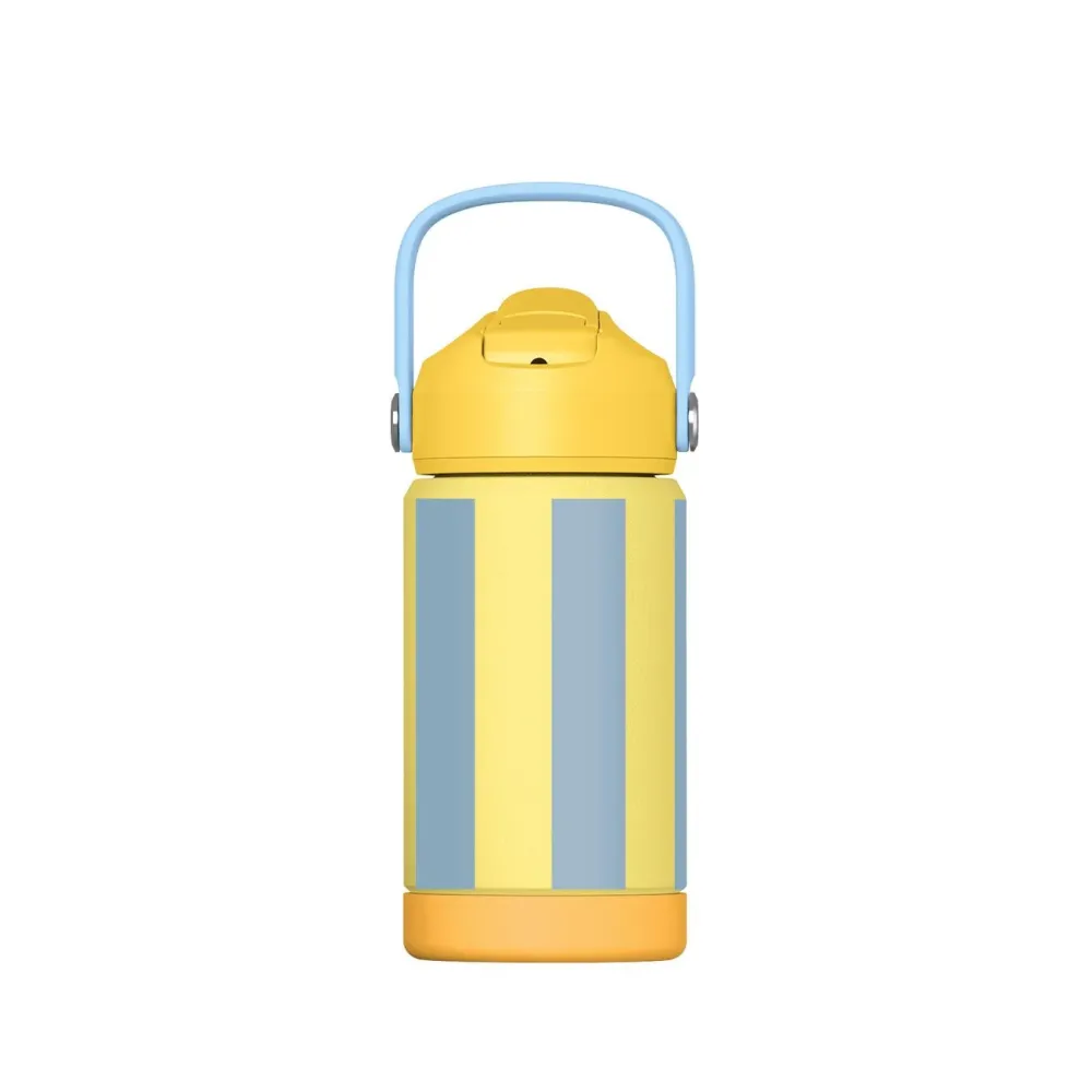 Trinkflasche Stripes gelb/hellblau 350ml