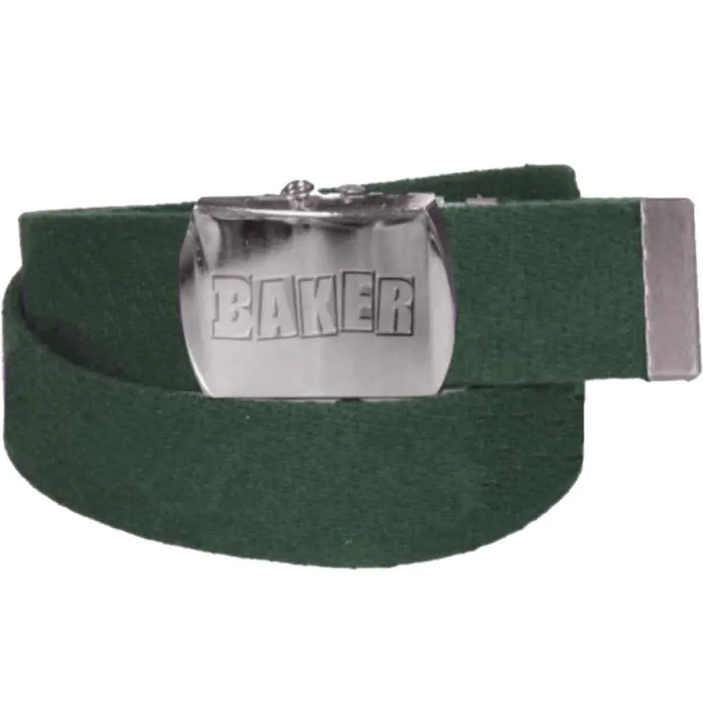Baker Brand Logo Web Belt Forest Green