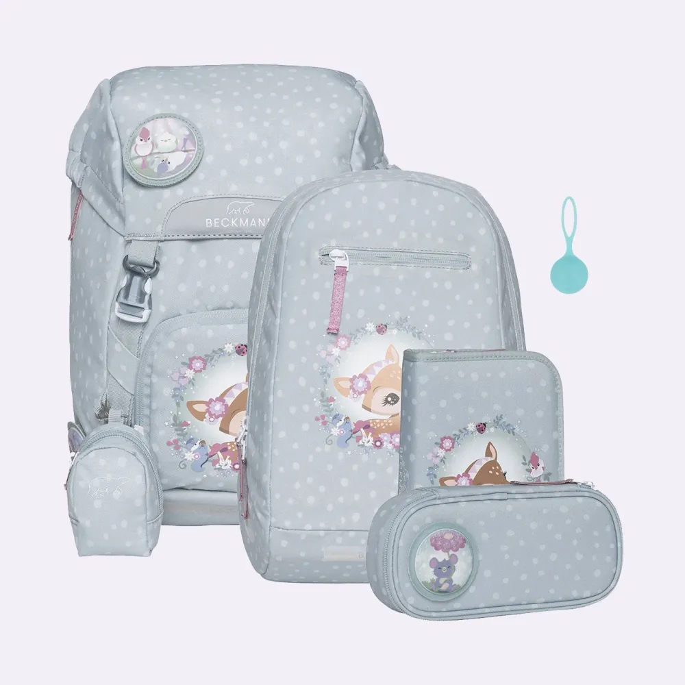 Beckmann Schulranzen Classic 6 teiliges Set Forest Deer Dusty Mint 22 Liter