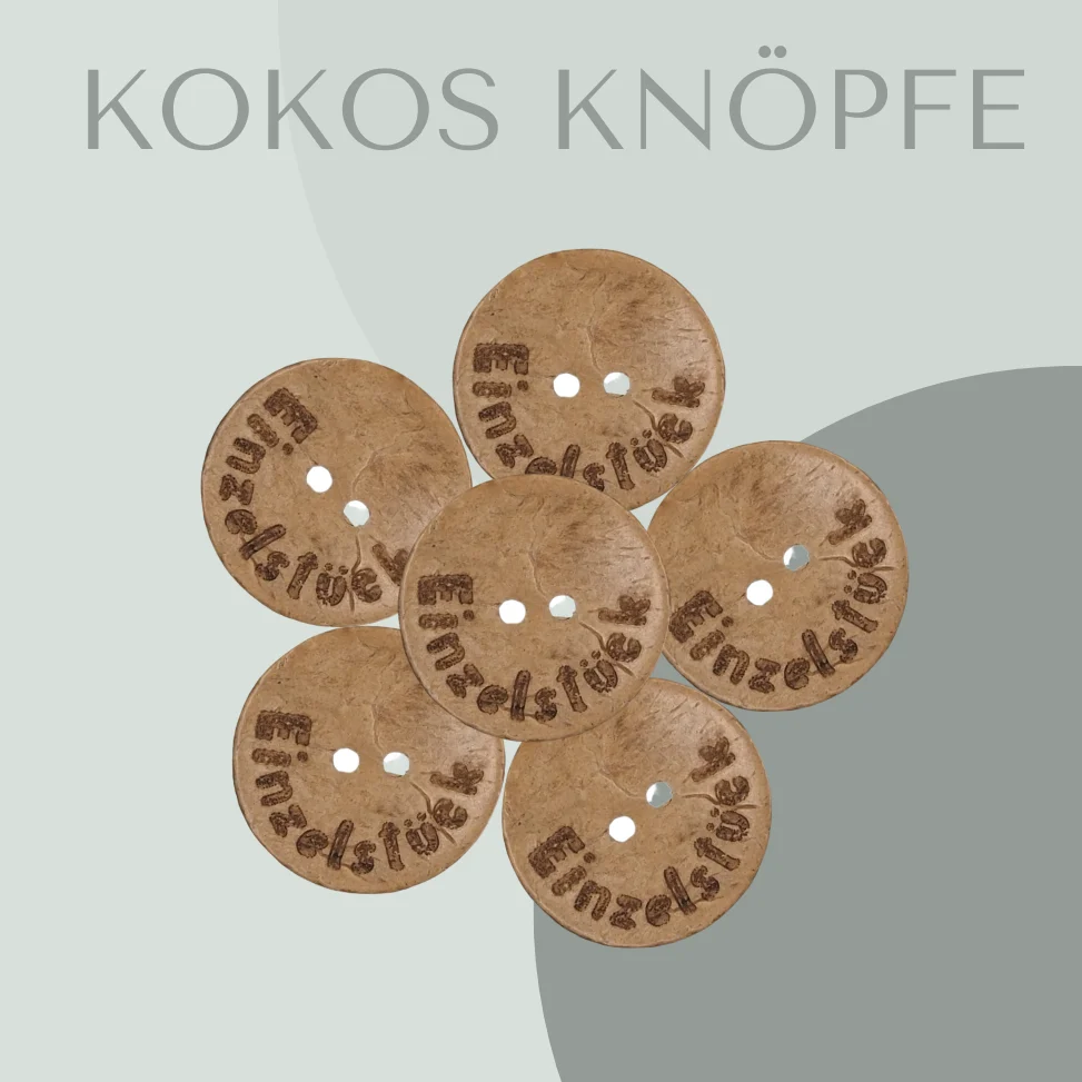 Eigenproduktion Kokosknopf Einzelstück 25mm