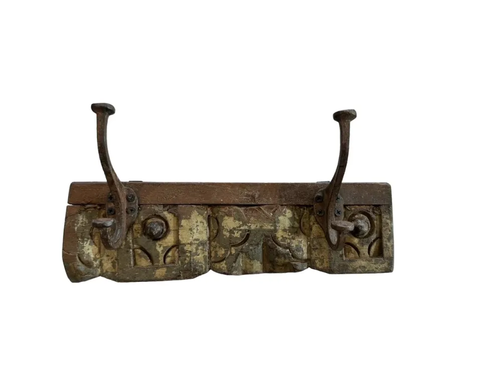 Garderobenleiste im Antiquelook mit 2 Hacken (Einzelstück)