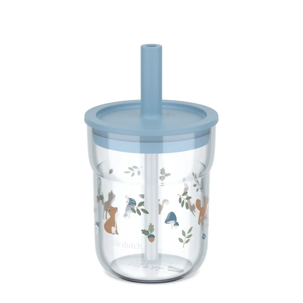 Kinder-Trinkglas Mepal Mio 250 ml mit Strohhalm - Forest Friends