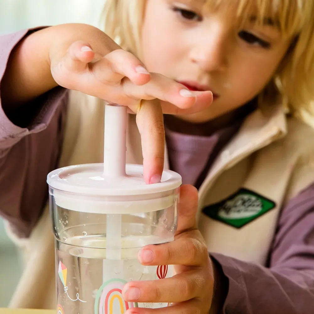 Kinder-Trinkglas Mepal Mio 250 ml mit Strohhalm - Forest Friends