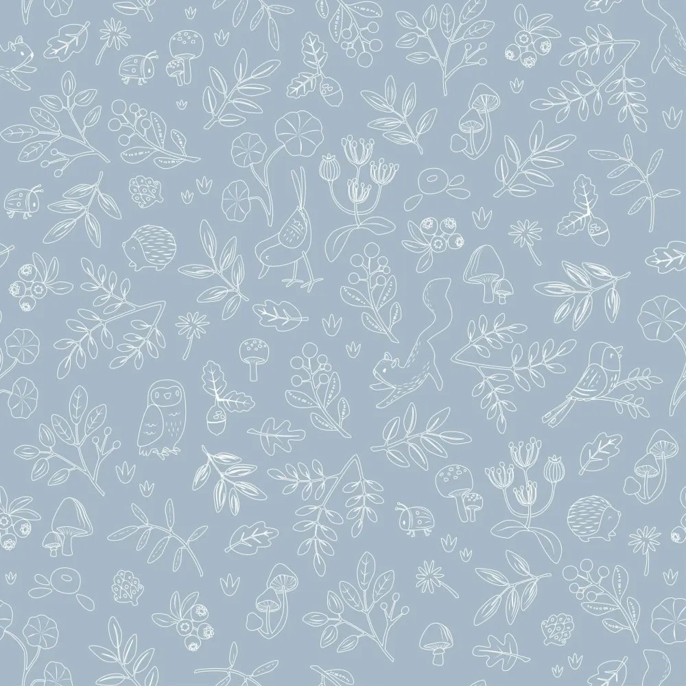 Tapetenprobe Vliestapete – Blau – Forest Friends – Waldwunder