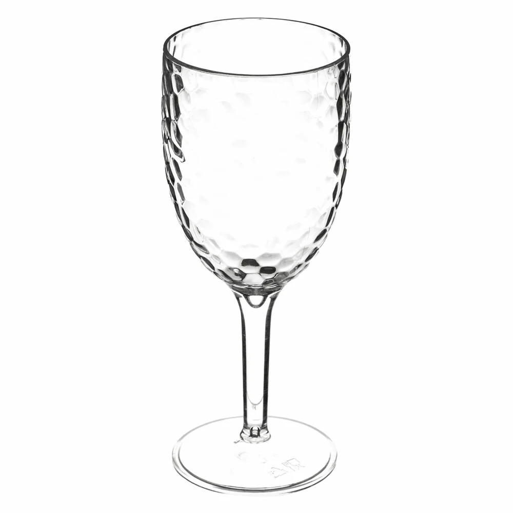 5five Simply Smart Weinglas Estiva gehämmerter Optik, Kunststoff, Transparent, 350 ml, 125318