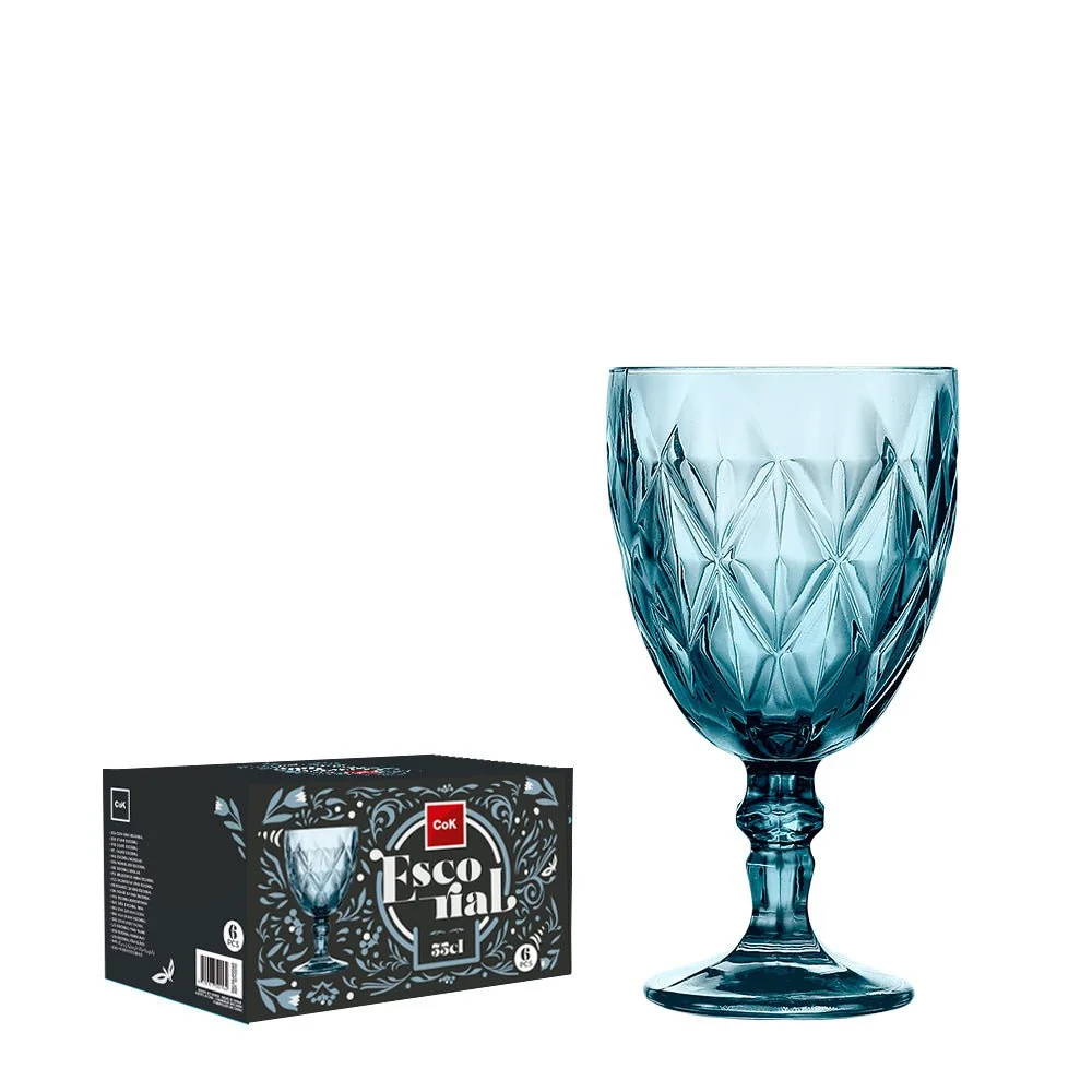 Cok Escorial Weinglas Blau 35 cl - 6er-Box